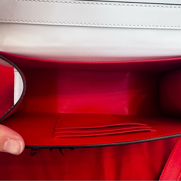 Christian Louboutin Large Loubi54 Crossbody White Leather Clutch - Picture 9 of 11